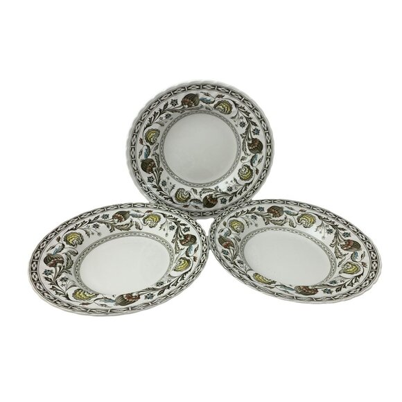 Ridgway Balmoral Ironstone Soup Bowls Set of 3 Staffordshire England 9.75" - Picture 1 of 8